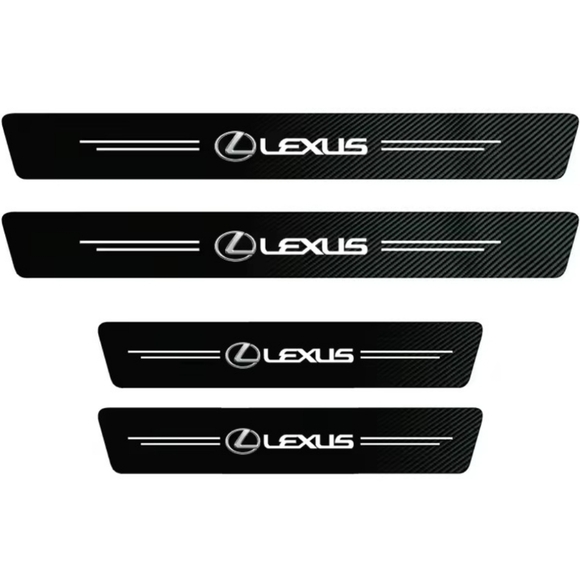 Lexus carbon fiber door sill scratch protector liner Decal 4 Piece Set - Picture 2 of 6